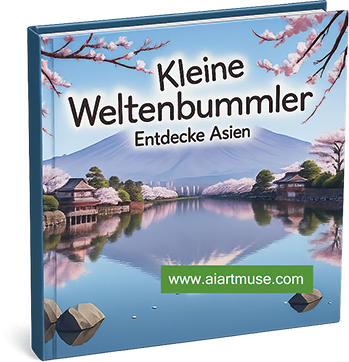 Buchcover mit dem Titel "Kleine Weltenbummler" und einem asiatischen Landschaftsmotiv.